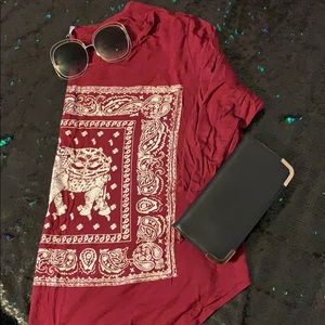 Maroon Elephant Print Top